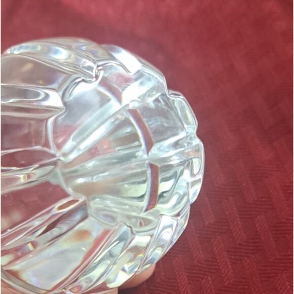 Vintage Large Crystal Egg Paperweight Faceted Cut Design Office Desk 3.75" - Picture 4 of 5